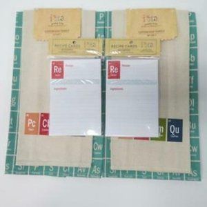 Iota Periodic Table of Yum 4 Dish Towel 80 Recipe Card Kitchen Cooking Gift Set